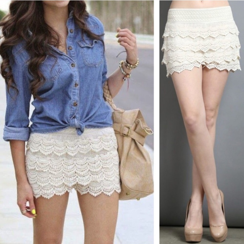 ‼️SALE‼️ Crochet Tiered Shorts!! 💗👌🏻